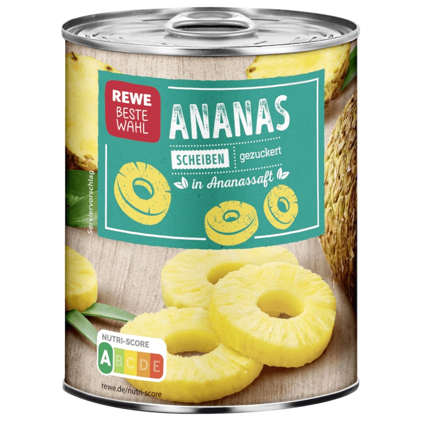 REWE Beste Wahl Ananas in Scheiben gezuckert 340g